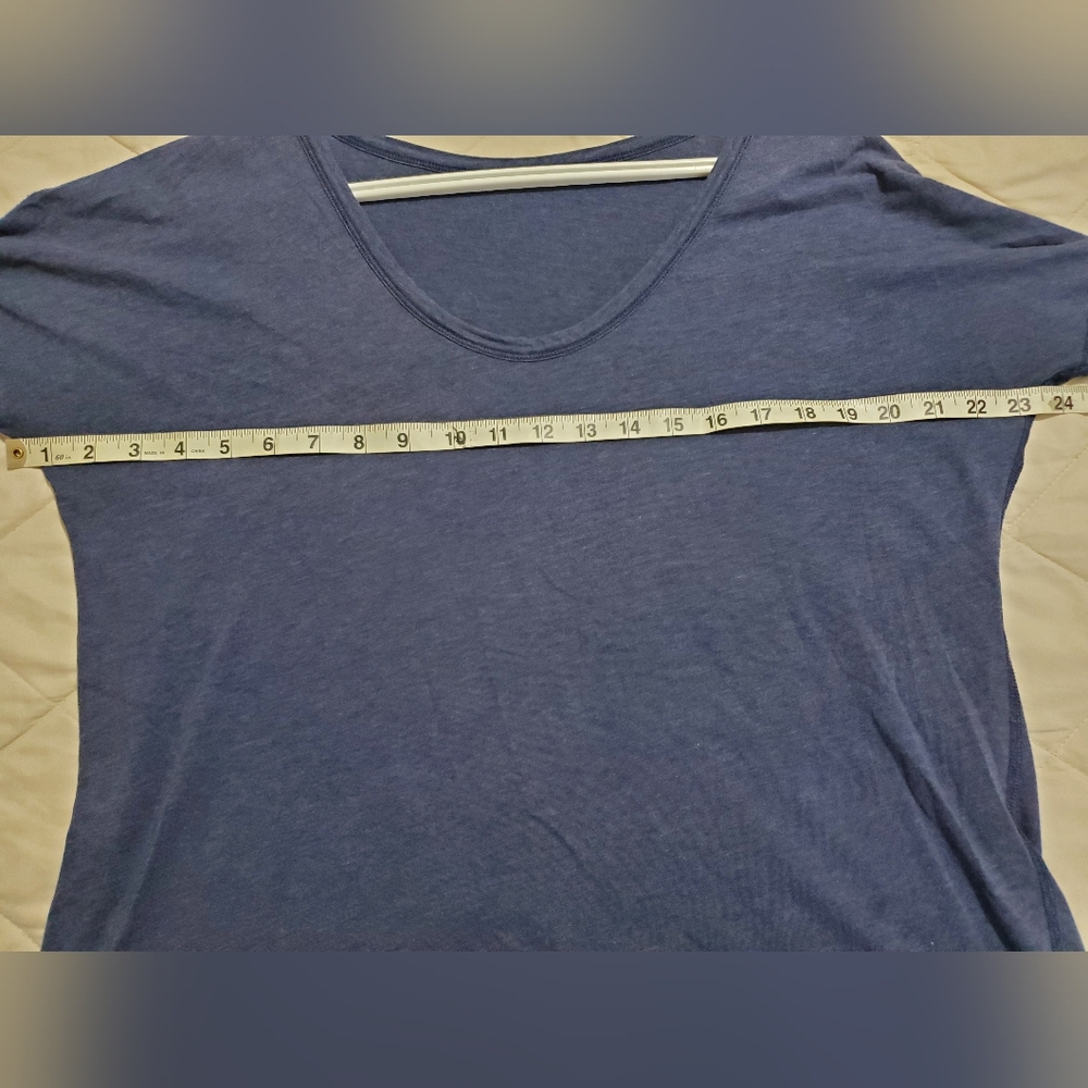 Lululemon Heathered Blue  Scoop Neck Long Sleeve L/XL High-Low - Picture 6 of 6